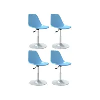 lot de 4 chaises à manger pivotantes chaises à dîner, chaises de cuisine bleu pp qdtr27176