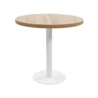table de bistro table de jardin  table de bar marron clair 80 cm mdf meuble pro frco61083
