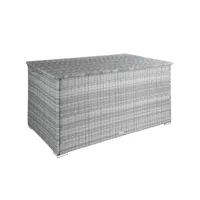 tectake coffre de jardin oslo structure en aluminium 145x82,5x79,5cm - gris clair 404248