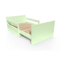 lit évolutif enfant avec tiroir bois 90 x (140,170,200) vert pastel evol90-vp