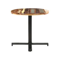 table cuisine - table de bistro ronde ø70x75 cm bois de récupération massif