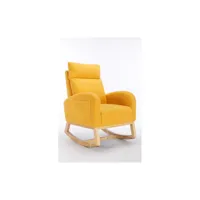 fauteuil à bascule rembourré en tissu teddy de style mid century moderne moselota
