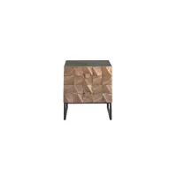 table de chevet 2 tiroirs bois, bronze marron 50x42x60cm - bois-bronze - décoration d'autrefois