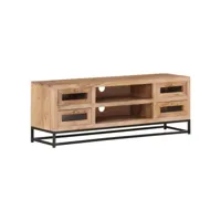 meuble tv  banc tv armoire de rangement 110x30x40 cm bois d'acacia massif meuble pro frco99511