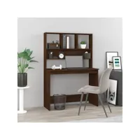 bureau et étagères bureau informatique - table de bureau chêne marron 102x45x148 cm bois d'ingénierie meuble pro frco36942