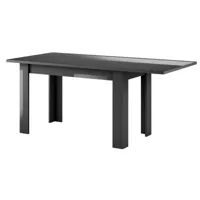 table à manger, table de repas extensible en bois mdf coloris gris brillant - longueur 137-185 x hauteur 79 x profondeur 90 cm