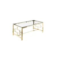 jessy - table basse rectangulaire design en verre et métal doré jessy-cs-04g