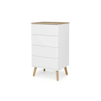 dot - petit meuble de rangement en bois 4 tiroirs h98cm - couleur - blanc