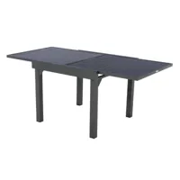 table extensible carrée alu piazza 4/8 places graphite - hespéride