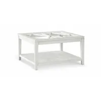 table basse bois blanc 100x100x45cm - décoration d'autrefois