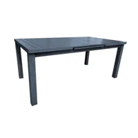 table rectangulaire extensible santorin 8-10 personnes en aluminium finition uni gris-bleuté avec 10 fauteuils - jardiline