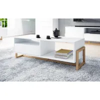 table basse - 120 cm - blanc mat - style moderne oslo