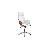 fauteuil de bureau simili cuir blanc - concorde - l 67 x l 64 x h 113 cm - neuf