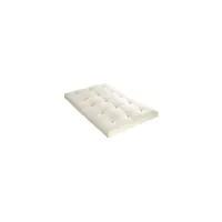 matelas 160 x 200 - futon - 15 cm - ferme et equilibre - ecru ecru blanc