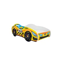 lit + matelas - lit enfant taxi - racing car - 140 x 70 cm