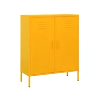 vidaxl armoire de rangement jaune moutarde 80x35x101,5 cm acier