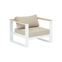 fauteuil salon empéria blanc certifié fsc en aluminium traité en epoxy