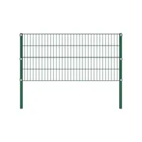clôture paravent de jardin, panneau de clôture avec poteaux fer 5,1 x 0,8 m vert oce36188 meuble pro