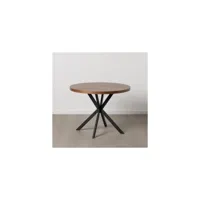 table de repas ronde bois-métal s - aritio - l 100 x l 100 x h 76 cm - neuf