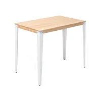 table mange debout lunds 60x140x110cm  blanc-naturel. box furniture ccvl60140108 bl-na