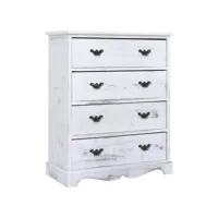 armoire à tiroirs blanc 60 x 30 x 75 cm bois