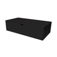 cube de rangement bois 100x50 cm + tiroir  noir cube100t-n