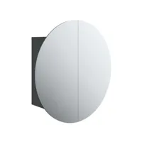 vidaxl armoire de salle de bain miroir rond et led noir 40x40x17,5 cm