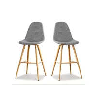 designetsamaison - lot de 2 chaises hautes patchwork - kliff c-kliff02
