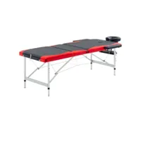 table de massage pliable 3 zones inox noir et rouge helloshop26 02_0001825
