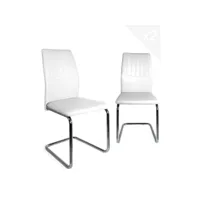 lot de 2 chaises de salle à manger contemporaine design dina (blanc)