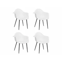 lot de 4 chaises à manger chaises à dîner, chaises de cuisine blanc pp qdtr39689