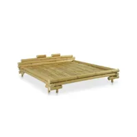 lit adulte  cadre de lit  facile à monter pour adultes, adolescents, enfants bambou 180 x 200 cm ves126380