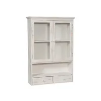 vitrine en bois finition blanc antique l56xpr16xh79 cm style shabby