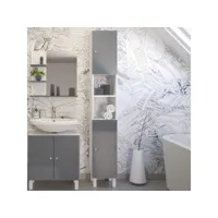 meuble colonne de salle de bain moderne, gris
