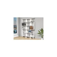 homemania jane bibliothèque - étagère, armoire - avec étagères - salon, bureau - blanc en bois, 120 x 22 x 164 cm hio8681847180975