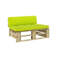 canapé de jardin central palette  sofa banquette de jardin vert bois de pin imprégné meuble pro frco96244
