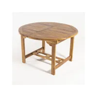 table de jardin extensible 120-180cm en bois de teck,ronde  120-180x77cm f52392250