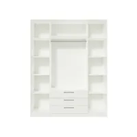 armoire tarn 160cm à 4 portes & 3 tiroirs - blanc