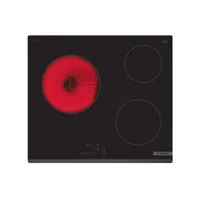 bosch - table de cuisson vitrocéramique 60cm 3 feux 5700w noir  pkm63rbb8e - série 4