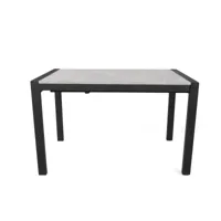 table à manger extensible anitak métal noir et bois gris effet béton