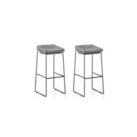 designetsamaison - lot de 2 chaises hautes grises - udinese c-udinese03