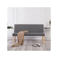 banc 139,5 cm  banc de jardin banc de table de séjour gris clair polyester meuble pro frco86680