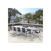 lot de 2 chaises modulo structure aluminium coloris noir wilsa garden