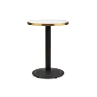 table de bistrot style - blumfeldt - style art nouveau - 57,5 x 72 cm (øxh - plateau rond en marbre - noir , blanc & or