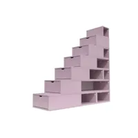 escalier cube de rangement hauteur 175 cm  violet pastel esc175-vip