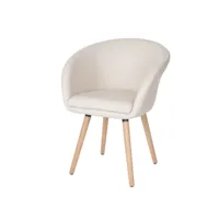 6x chaise de salle à manger malmö t633, fauteuil, design rétro des années 50 ~ similicuir, crème