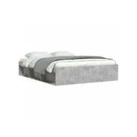 cadre de lit gris béton 140x200 cm