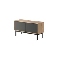 malo - meuble tv - bois et gris - 104 cm - style industriel - bestmobilier - bois et gris