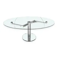 table de repas extensible extand  plateau et allonge en verre trempé 20100891723