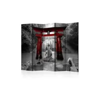 paravent 5 volets - buddha smile (red) ii [room dividers] a1-paraventtc2104